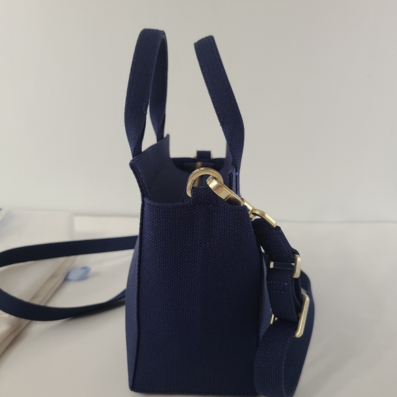 Rothys Navy The Mini Convertible Vegan Satchel Bag Purse Crossbody Micro Bag HTF - Picture 5 of 13